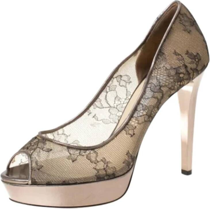 Jimmy Choo Pre-owned Lace heels Gray Dames