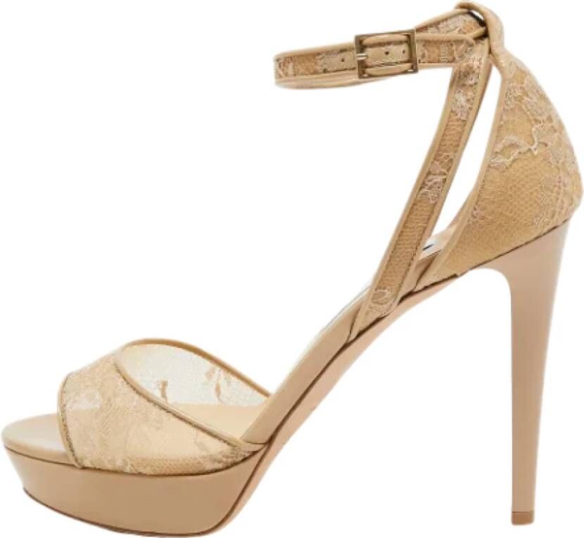 Jimmy Choo Pre-owned Lace sandals Beige Dames