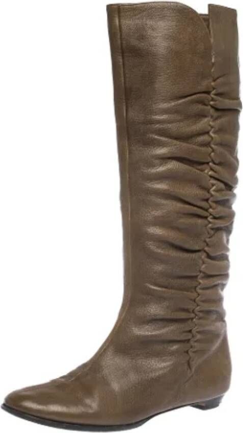 Jimmy Choo Pre-owned Leather boots Brown Dames