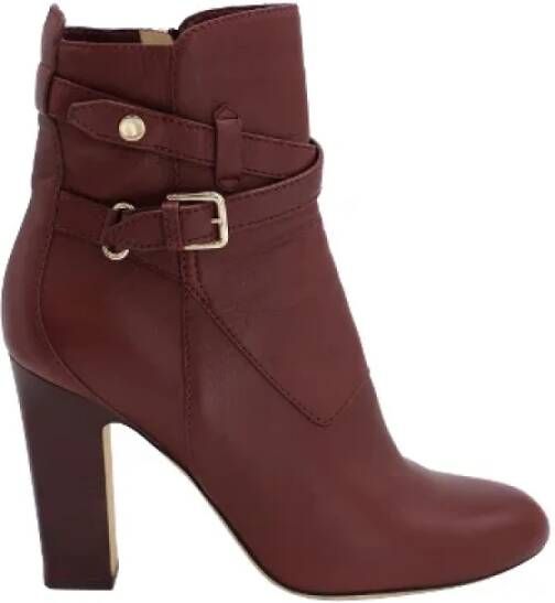 Jimmy Choo Pre-owned Leather boots Red Dames