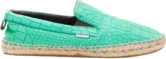 Jimmy Choo Pre-owned Leather espadrilles Green Dames