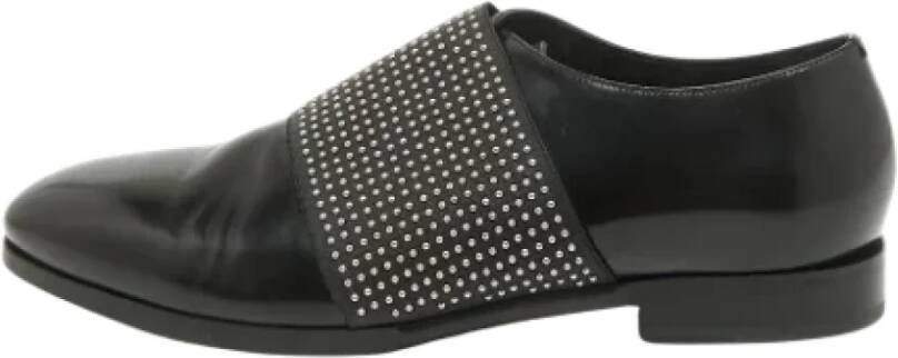 Jimmy Choo Pre-owned Leather flats Black Dames