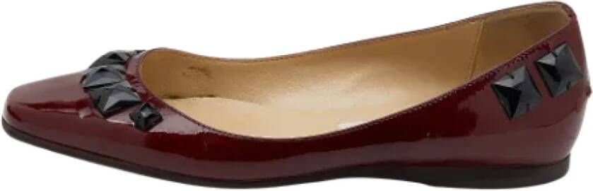 Jimmy Choo Pre-owned Leather flats Red Dames