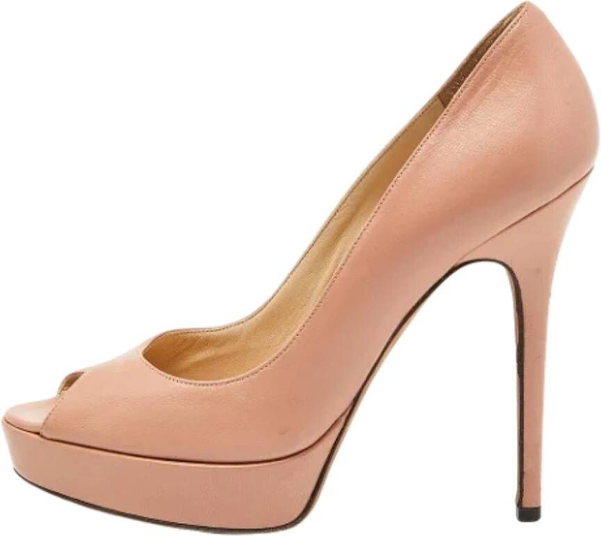 Jimmy Choo Pre-owned Leather heels Pink Dames