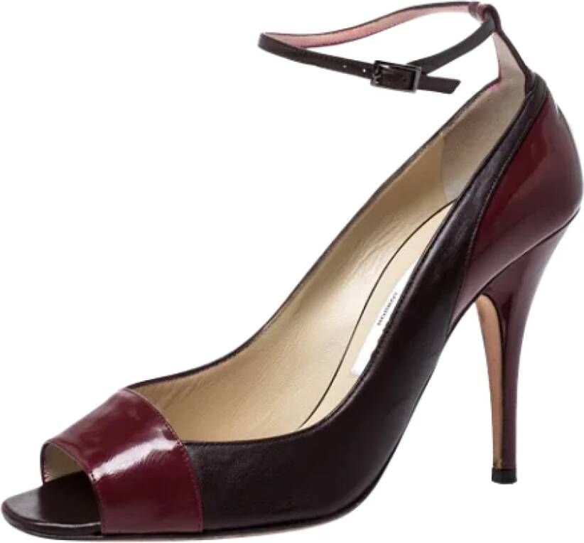 Jimmy Choo Pre-owned Leather heels Red Dames