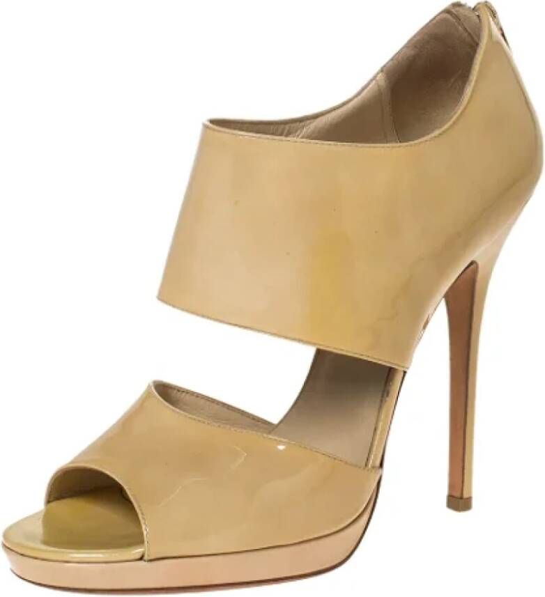 Jimmy Choo Pre-owned Leather sandals Beige Dames