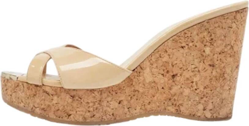 Jimmy Choo Pre-owned Leather sandals Beige Dames