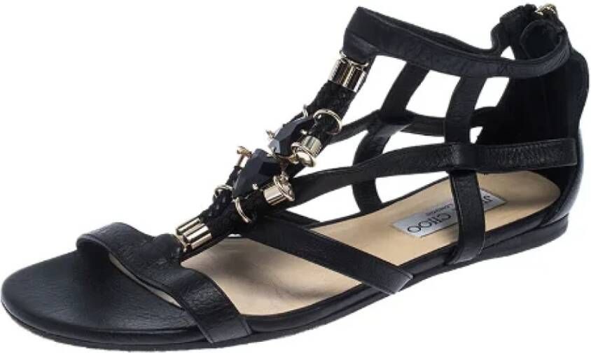 Jimmy Choo Pre-owned Leather sandals Black Dames