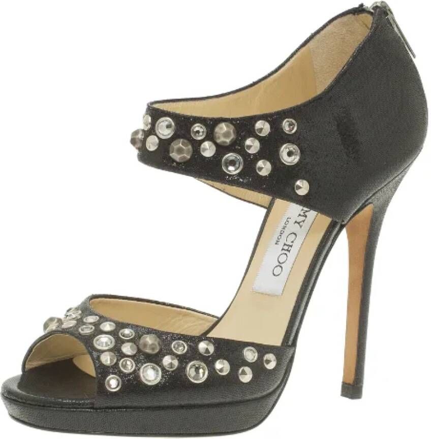 Jimmy Choo Pre-owned Leather sandals Black Dames