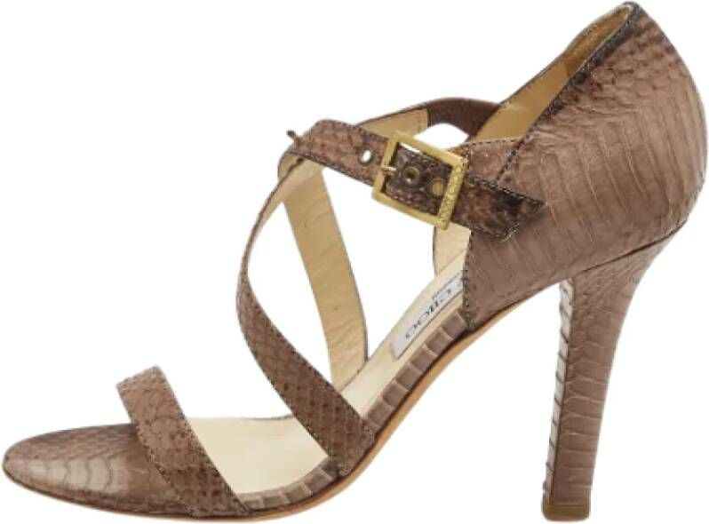 Jimmy Choo Pre-owned Leather sandals Brown Dames