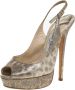 Jimmy Choo Pre-owned Leather sandals Gray Dames - Thumbnail 1