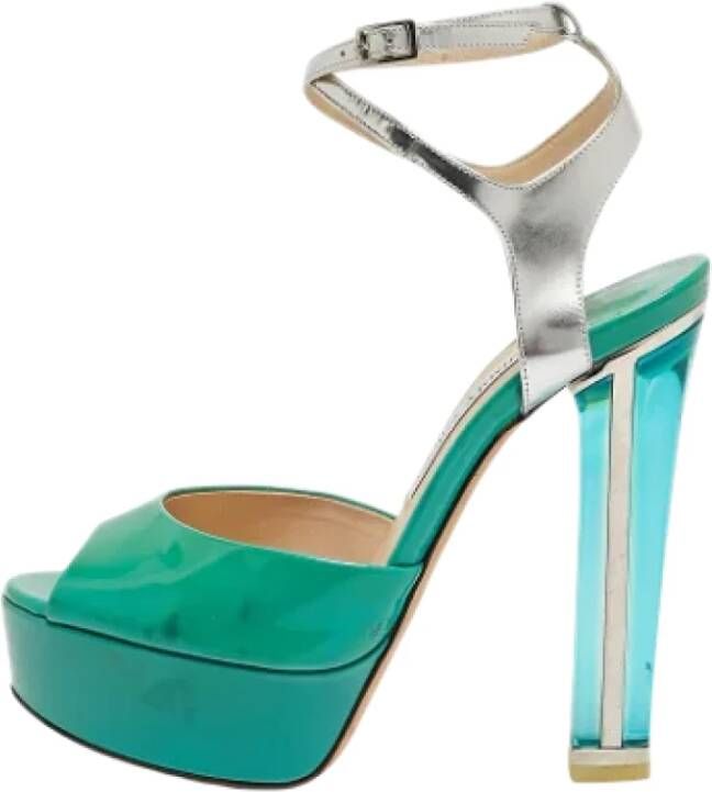 Jimmy Choo Pre-owned Leather sandals Green Dames