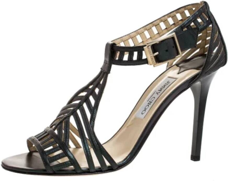 Jimmy Choo Pre-owned Leather sandals Green Dames