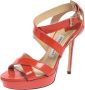 Jimmy Choo Pre-owned Leather sandals Orange Dames - Thumbnail 1