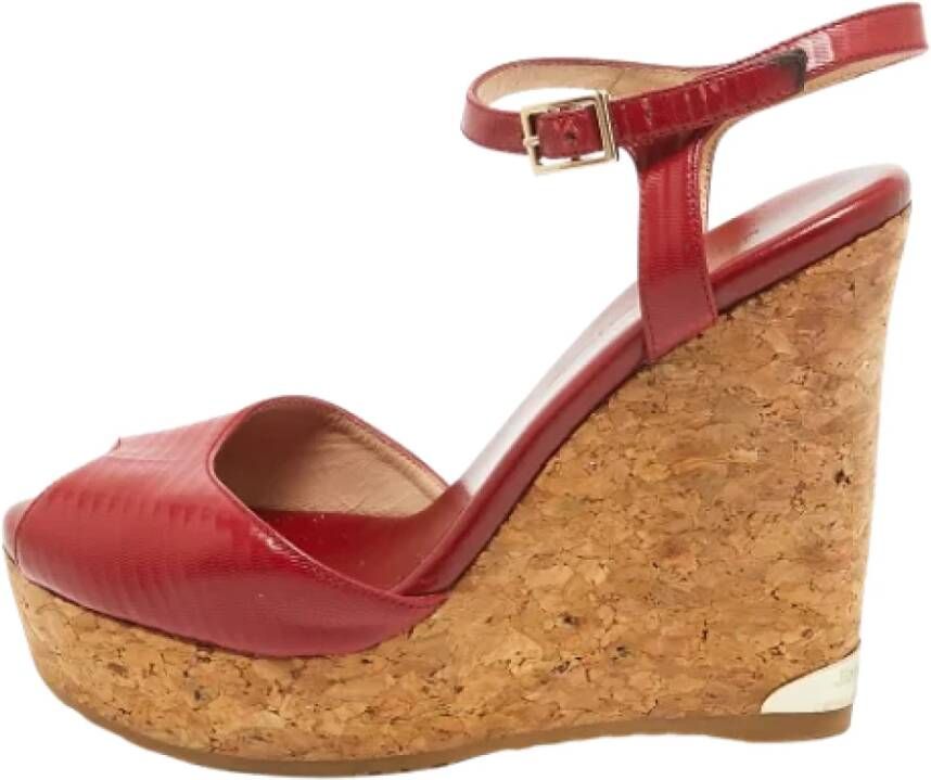 Jimmy Choo Pre-owned Leather sandals Red Dames