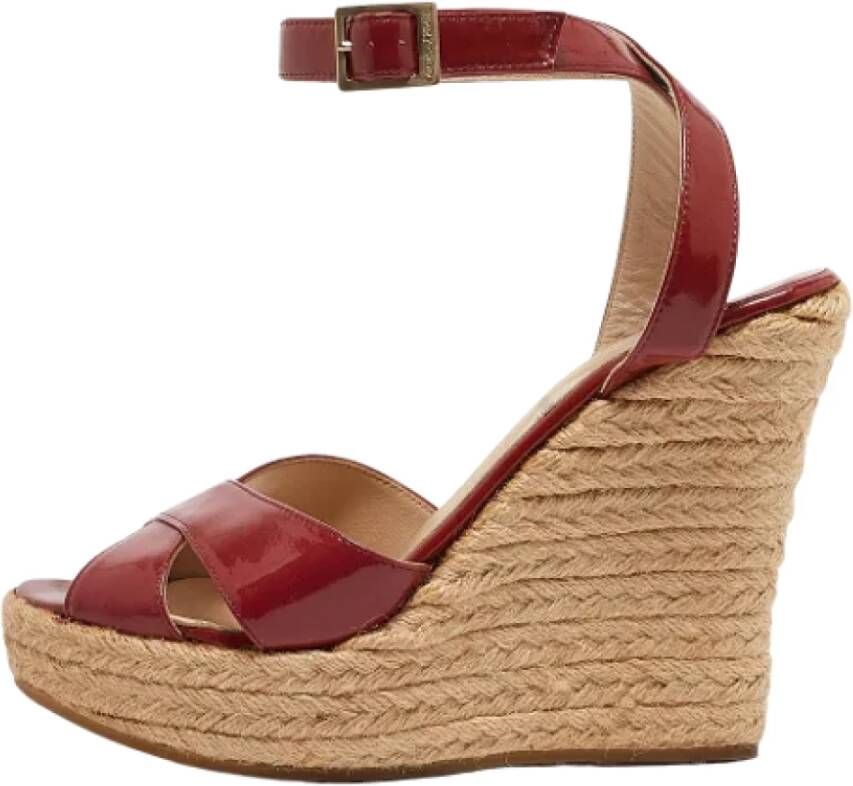 Jimmy Choo Pre-owned Leather sandals Red Dames