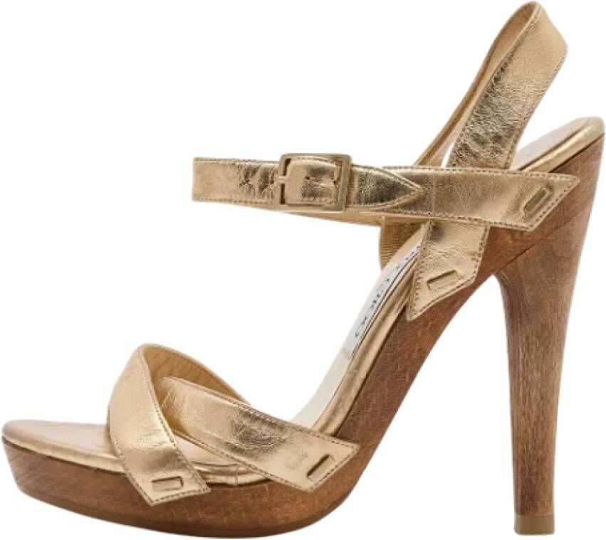 Jimmy Choo Pre-owned Leather sandals Yellow Dames