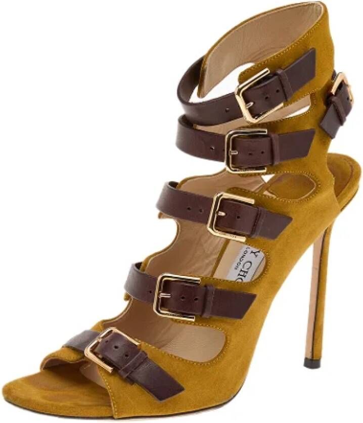 Jimmy Choo Pre-owned Leather sandals Yellow Dames