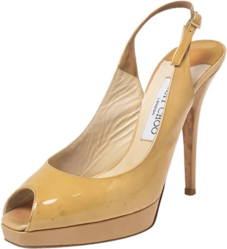 Jimmy Choo Pre-owned Leather sandals Yellow Dames