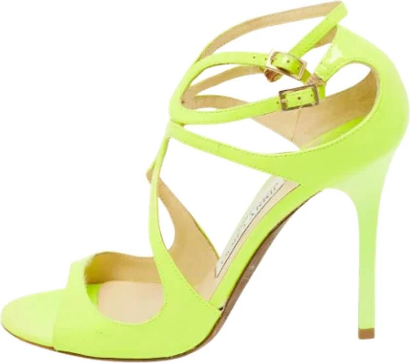 Jimmy Choo Pre-owned Leather sandals Yellow Dames