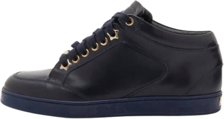 Jimmy Choo Pre-owned Leather sneakers Blue Dames