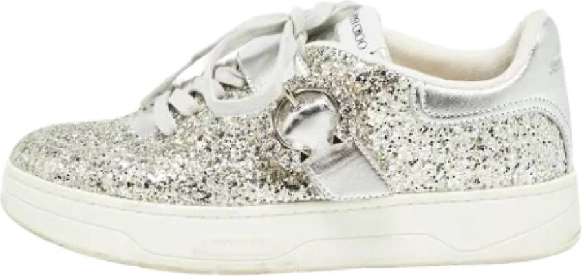Jimmy Choo Pre-owned Leather sneakers Gray Dames