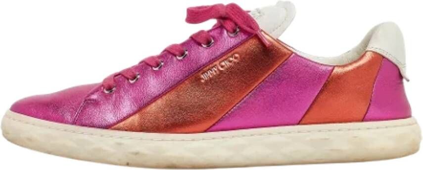 Jimmy Choo Pre-owned Leather sneakers Multicolor Dames