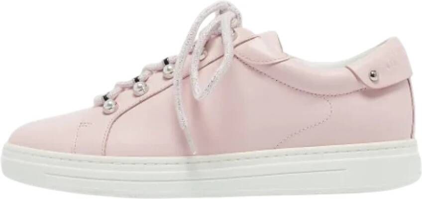 Jimmy Choo Pre-owned Leather sneakers Pink Dames