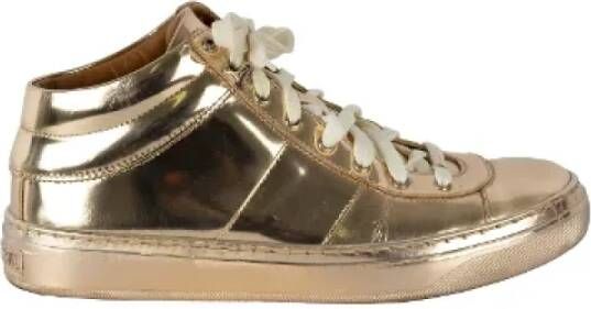Jimmy Choo Pre-owned Leather sneakers Yellow Dames