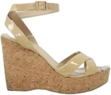 Jimmy Choo Pre-owned Polyester sandals Beige Dames