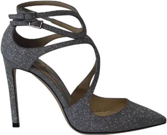 Jimmy Choo Pre-owned Polyester sandals Gray Dames