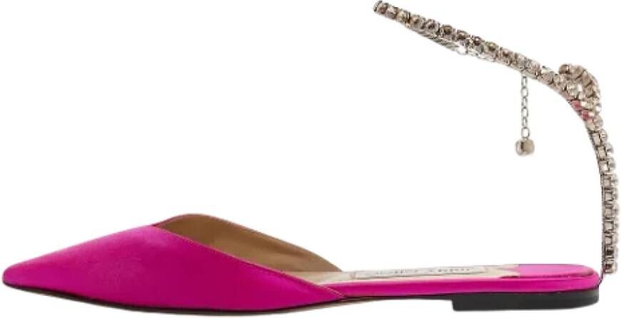 Jimmy Choo Pre-owned Satin flats Pink Dames