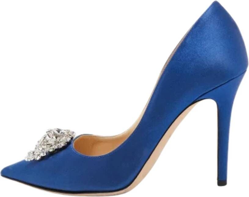 Jimmy Choo Pre-owned Satin heels Blue Dames