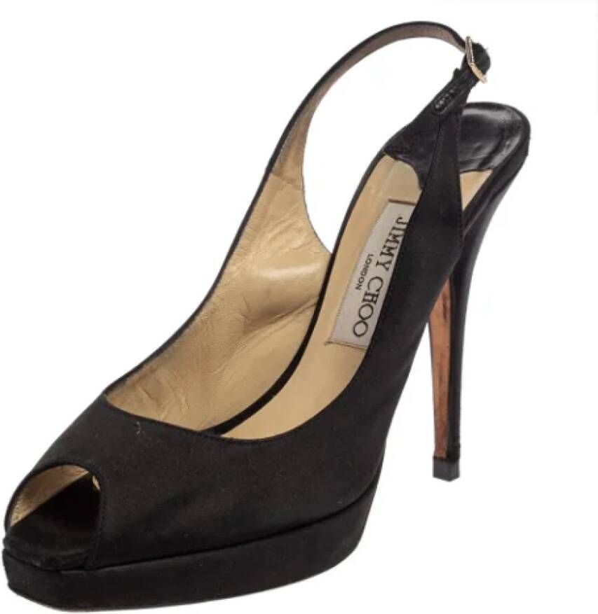 Jimmy Choo Pre-owned Satin sandals Black Dames