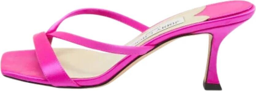 Jimmy Choo Pre-owned Satin sandals Pink Dames