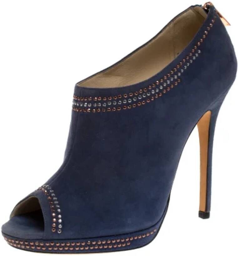 Jimmy Choo Pre-owned Suede boots Blue Dames