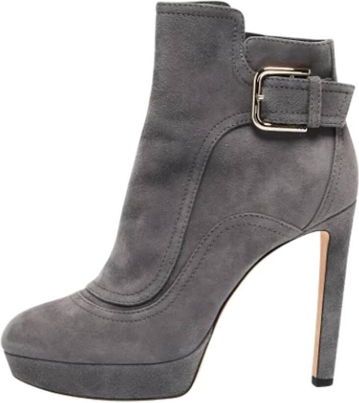 Jimmy Choo Pre-owned Suede boots Gray Dames