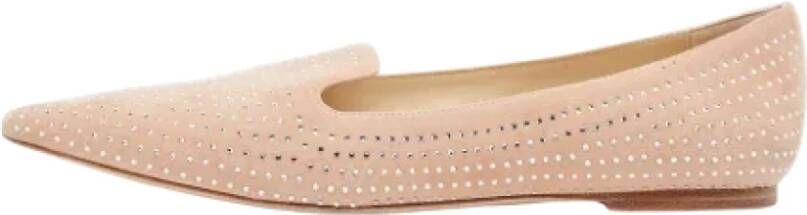Jimmy Choo Pre-owned Suede flats Pink Dames