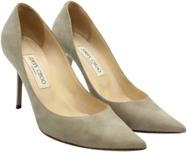 Jimmy Choo Pre-owned Suede heels Gray Dames