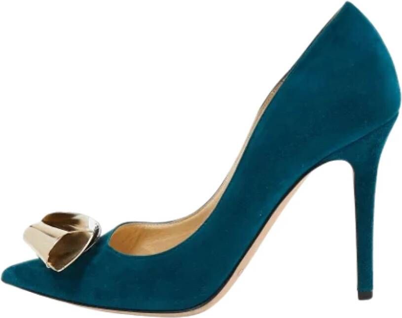 Jimmy Choo Pre-owned Suede heels Green Dames