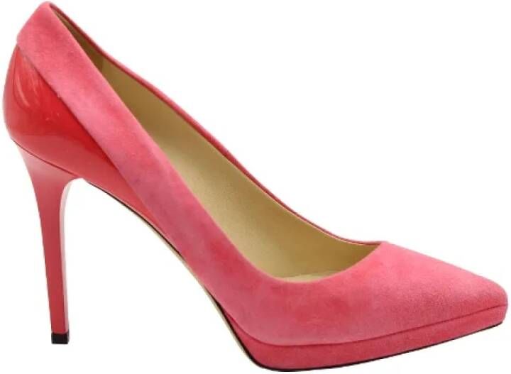 Jimmy Choo Pre-owned Suede heels Pink Dames
