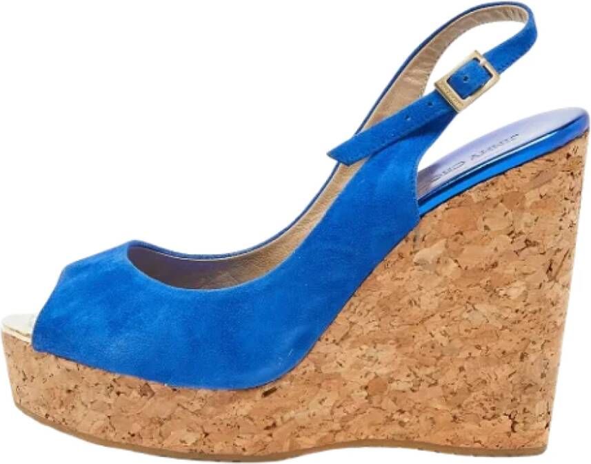 Jimmy Choo Pre-owned Suede sandals Blue Dames