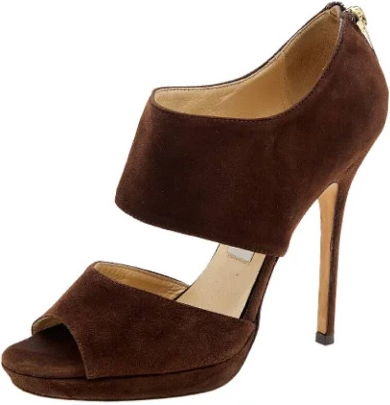 Jimmy Choo Pre-owned Suede sandals Brown Dames