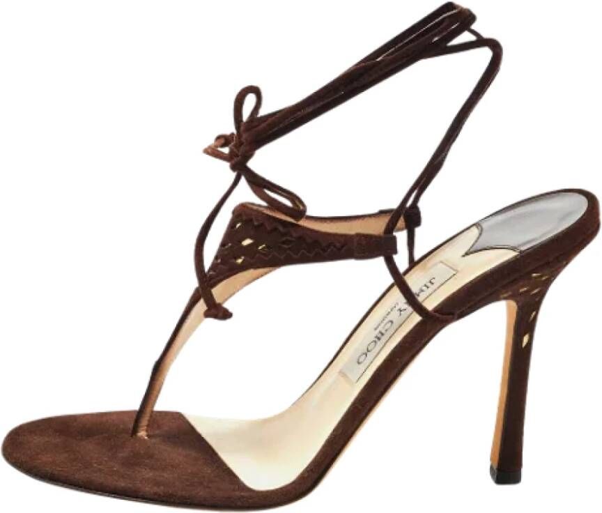 Jimmy Choo Pre-owned Suede sandals Brown Dames