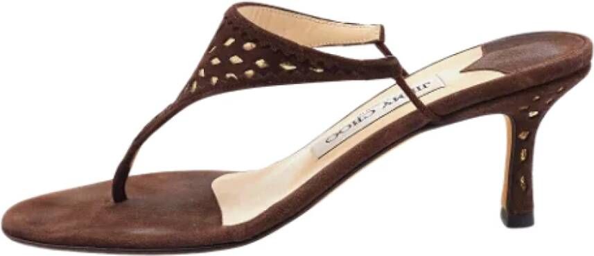 Jimmy Choo Pre-owned Suede sandals Brown Dames