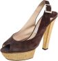 Jimmy Choo Pre-owned Suede sandals Brown Dames - Thumbnail 1