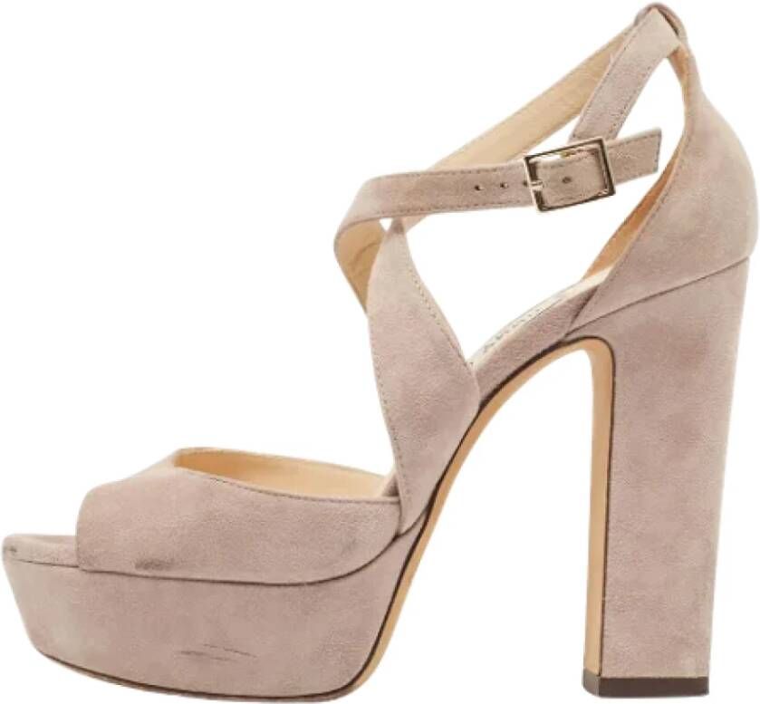 Jimmy Choo Pre-owned Suede sandals Gray Dames