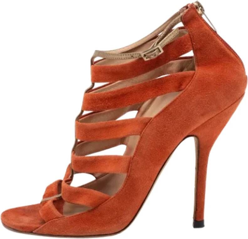 Jimmy Choo Pre-owned Suede sandals Orange Dames