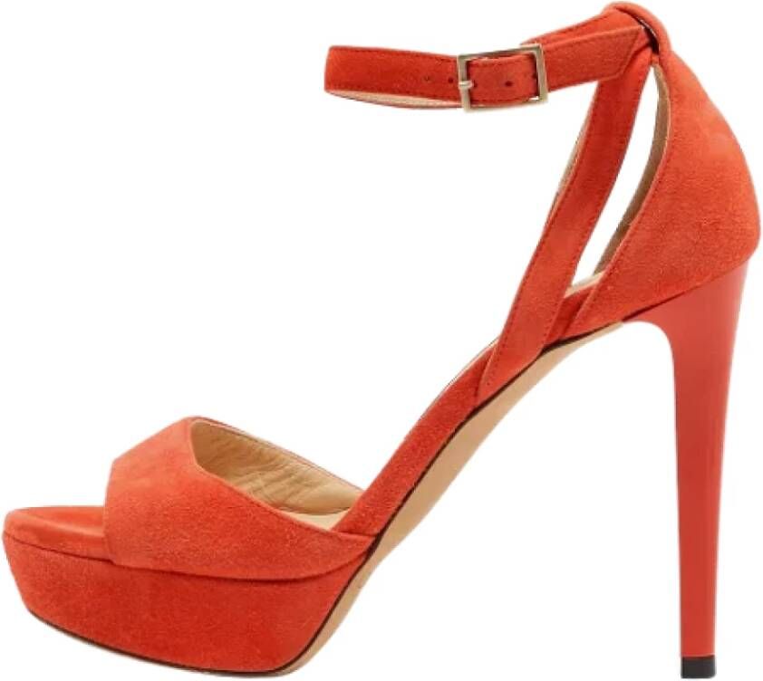 Jimmy Choo Pre-owned Suede sandals Orange Dames