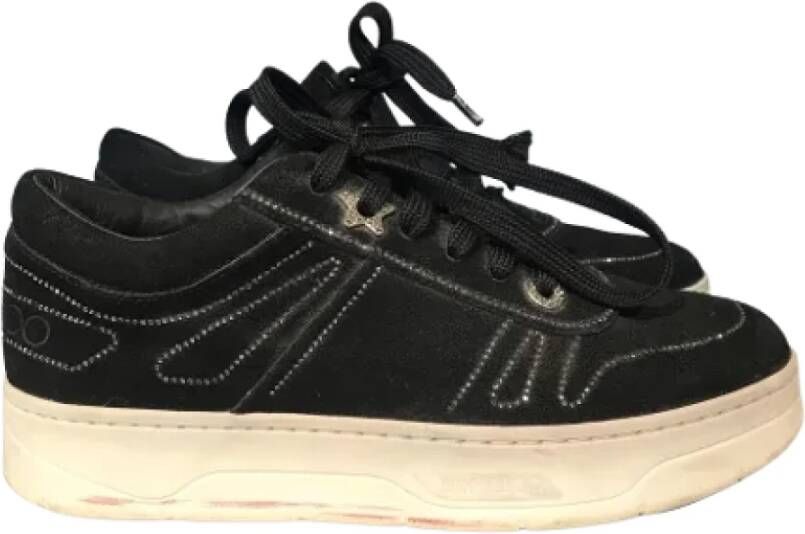 Jimmy Choo Pre-owned Suede sneakers Black Dames